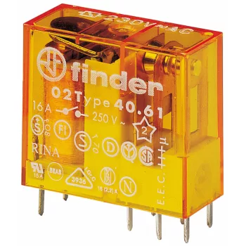 Finder 40.61.8.230.0300 print dugaszolható relé 16 A 1 záróérintkező 230 V AC AgNi