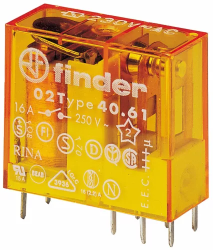 Finder 40.61.8.230.0300 print dugaszolható relé 16 A 1 záróérintkező 230 V AC AgNi