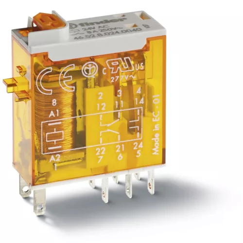 Finder 46.52.8.012.0040 miniatűr ipari relé 8 A 2 váltóérintkező 12 V AC AgNi