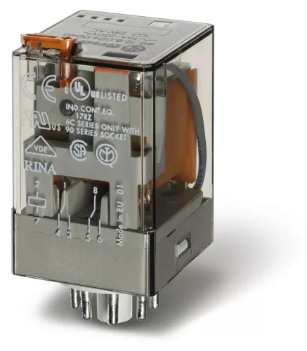 Finder 60.12.8.230.5040 ipari relé 10 A 2 váltóérintkező 230 V AC AgNi + Au