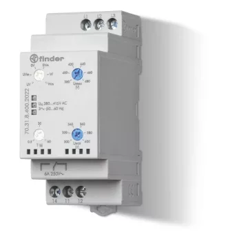 Finder 70.31.8.400.2022 felügyeleti relé 1 váltóérintkező (1 CO) 6 A 380…415 V AC (50/60 Hz)
