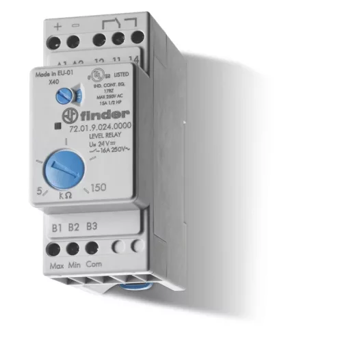 Finder 72.01.9.024.0000 folyadékszint-felügyeleti relé 1 váltóérintkező (1 CO) 16 A 24 V DC
