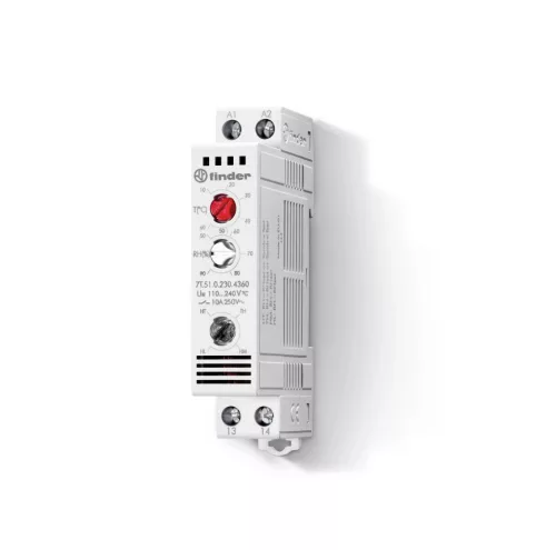 Finder 7T.51.0.230.4360 termo-/higrosztát 1 záróérintkező (1 NO) +10…+60 °C 17,5 mm