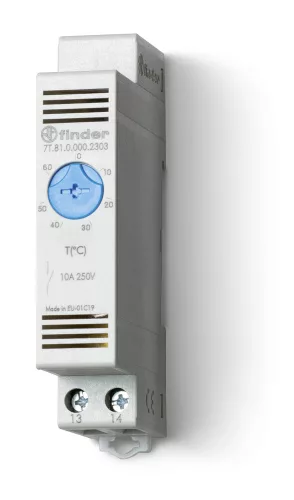 Finder 7T.81.0.000.2303 termosztát 1 záróérintkező (1 NO) 0…+60 °C 17,5 mm