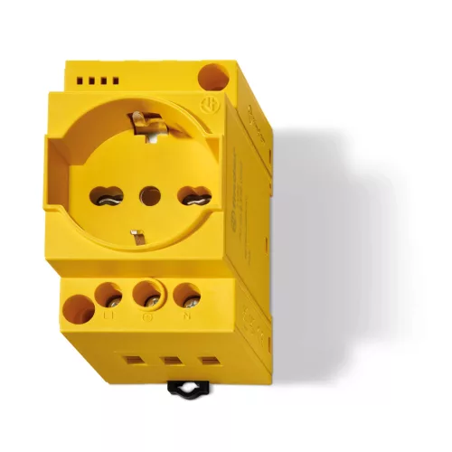 Finder 7U.00.8.230.0002 dugaszolóaljzat Schuko olasz 16 A 250 V AC sárga RAL 1021