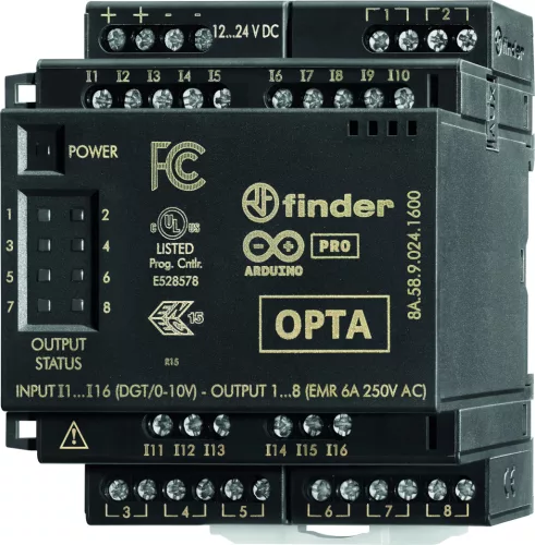 Finder 8A.58.9.024.1600 OPTA EMR-bővítőmodul 16 bemenet 8 kimenet (12…24) V DC