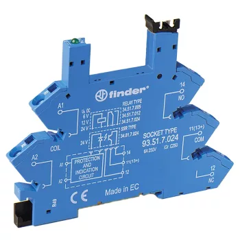 Finder 93.51.7.024 relé foglalat húzórugós csatlakozás 6 A - 250 V 93-as sorozat