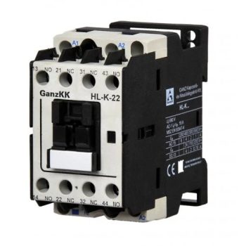   GANZ KK HL-K-22 mágneskapcsoló (segédkapcsoló) 2db záró és 2 db nyitó segédérintkezővel, 110V, 1,5kW (AC-3 400V), 45×78×85mm ( GANZ 060-0002-030 )