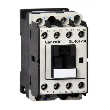   GANZ KK DL-K4-10 3 pólusú mágneskapcsoló, 1 db beépített záró segédérintkezővel, 48V, 4kW (AC-3 400V), 45×78×85mm ( GANZ 100-0002-020-DL )