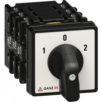   Ganz KK KK0-20-6008 kézi nyitott irányváltó motorkapcsoló, 1-0-2 állás, 3P, 20A, IP20/44, 690V, 5,5kW kapcsolható teljesítmény(AC-3,400V), 48x48x100mm ( Ganz 1AC6008AA00M30 )