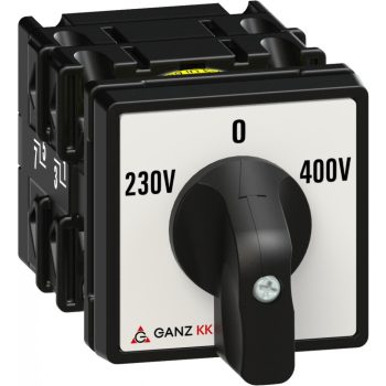   Ganz KK KK0-20-6066 kézi nyitott átkapcsoló, 230V-0-400V állás, 2P, 20A, IP20/44, 690V, 5,5kW kapcsolható teljesítmény(AC-3,400V), 48x48x85mm ( Ganz 1AC6066AA00M20 )