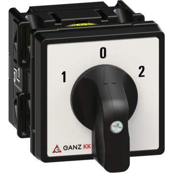   Ganz KK KK0-20-6426 kézi nyitott átkapcsoló, 1-0-2 állás, 1P, 20A, IP20/44, 690V, 5,5kW kapcsolható teljesítmény(AC-3,400V), 48x48x71mm ( Ganz 1AC6426AA00M10 )