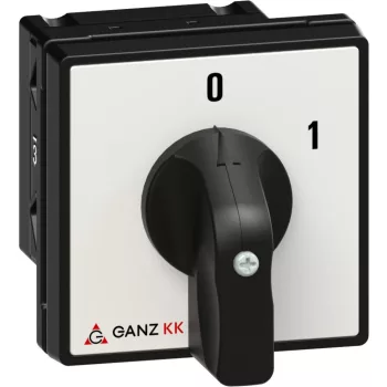   Ganz KK KK1-32-6001 kézi nyitott BE-KI kapcsoló, 0-1 állás, 2P, 32A, IP20/44, 690V, 11kW kapcsolható teljesítmény(AC-3,400V), 64x64x82mm ( Ganz 1AF6001BB00M10 )