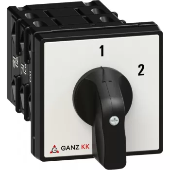   Ganz KK KK1-32-6004 kézi nyitott átkapcsoló, 1-2 állás, 3P, 32A, IP20/44, 690V, 11kW kapcsolható teljesítmény(AC-3,400V), 64x64x115mm ( Ganz 1AF6004BB00M30 )