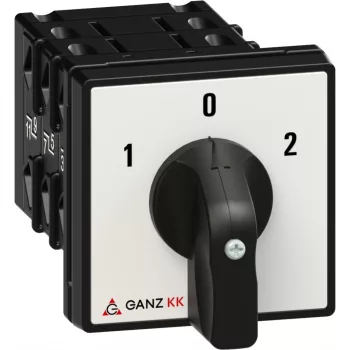   Ganz KK KK1-32-6008 kézi nyitott irányváltó motorkapcsoló, 1-0-2 állás, 3P, 32A, IP20/44, 690V, 11kW kapcsolható teljesítmény(AC-3,400V), 64x64x115mm ( Ganz 1AF6008BB00M30 )