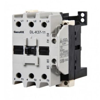   GANZ KK DL-K37-11 3 pólusú mágneskapcsoló, 1 db beépített záró és 1 db beépített nyitó segédérintkezővel, 220-230V, 37kW (AC-3 400V), 81×106×116mm ( GANZ 200-4513-650-DL )