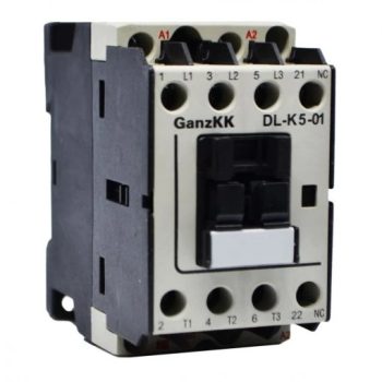   GANZ KK DL-K5-01 3 pólusú mágneskapcsoló, 1 db beépített nyitó segédérintkezővel, 42V, 5,5kW (AC-3 400V), 45×78×85mm ( GANZ 210-0002-210-DL )