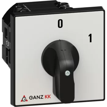   Ganz KK KK2-80-6002 kézi nyitott BE-KI kapcsoló, 0-1 állás, 3P, 80A, IP20/44, 690V, 25kW kapcsolható teljesítmény(AC-3,400V), 88x88x111mm ( Ganz 902-6002-801 )