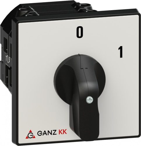 Ganz KK KK2-80-6002 kézi nyitott BE-KI kapcsoló, 0-1 állás, 3P, 80A, IP20/44, 690V, 25kW kapcsolható teljesítmény(AC-3,400V), 88x88x111mm ( Ganz 902-6002-801 )