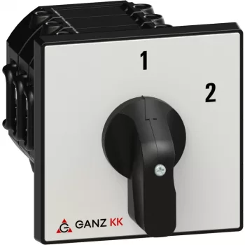   Ganz KK KK2-63-6004 kézi nyitott átkapcsoló, 1-2 állás, 3P, 63A, IP20/44, 690V, 22kW kapcsolható teljesítmény(AC-3,400V), 88x88x128mm ( Ganz 903-6004-701 )