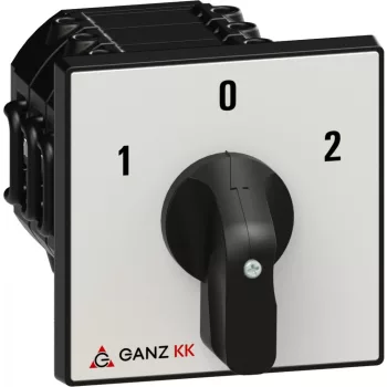   Ganz KK KK2-40-6006 kézi nyitott átkapcsoló, 1-0-2 állás, 3P, 40A, IP20/44, 690V, 15kW kapcsolható teljesítmény(AC-3,400V), 88x88x128mm ( Ganz 903-6006-601 )