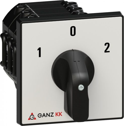 Ganz KK KK2-80-6006 kézi nyitott átkapcsoló, 1-0-2 állás, 3P, 80A, IP20/44, 690V, 25kW kapcsolható teljesítmény(AC-3,400V), 88x88x128mm ( Ganz 903-6006-801 )