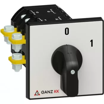   Ganz KK KK2-115-6002 kézi nyitott BE-KI kapcsoló, 0-1 állás, 3P, 115A, IP00/44, 690V, 37kW kapcsolható teljesítmény(AC-3,400V), 88x88x128mm ( Ganz 904-6002-901 )