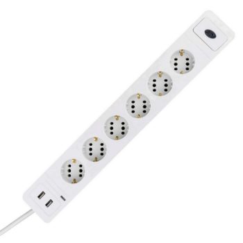   GAO Asztali elosztó "COMBINI" 6-os túlfesz, 3x1.5, 1.4m 2xUSB (2Euro/alj)) ( 0015654103 )