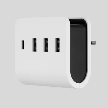   GAO USB 4-es töltőadapter 3xUSB-A+1xC telefontartóval (0435H) ( 0020820103 )