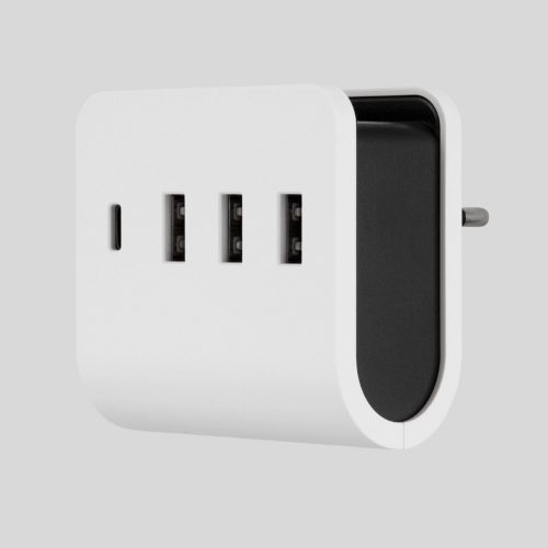 GAO USB 4-es töltőadapter 3xUSB-A+1xC telefontartóval (0435H) ( 0020820103 )