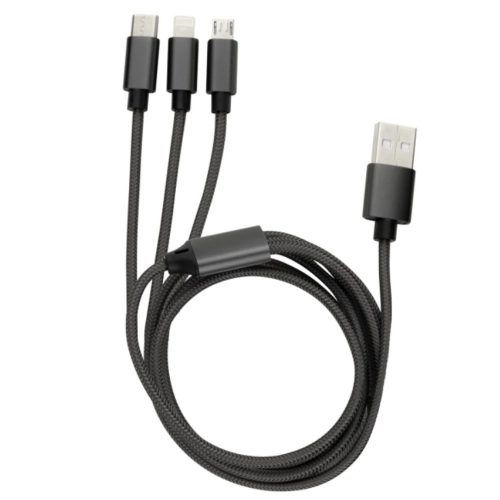 GAO USB töltőkábel 3 az 1-ben 1 m antracit ( 0060100103 )