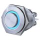 GAO Csengő nyomógomb, beépíthető, fém, kék LED fénnyel 12V, 1.5A  18mm ( 0083076302 )