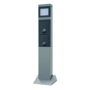   GAO Kerti energiaoszlop 2 dugaljjal + lámpával SteelCraft, ezüst ( 0087750712 )
