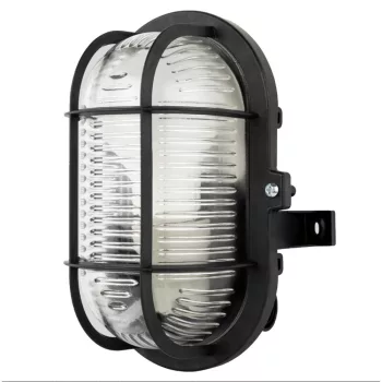   GAO Hajólámpa, ovális műanyagráccsal 60W fekete + 4.8W LED fényforrás 470lm ( 0090060510 )