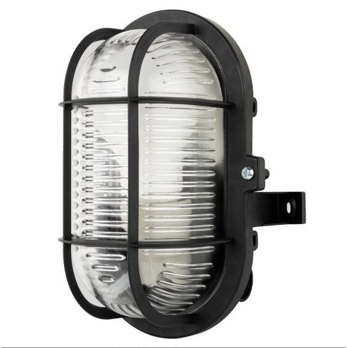 GAO Hajólámpa, ovális műanyagráccsal 60W fekete + 4.8W LED fényforrás 470lm ( 0090060510 )