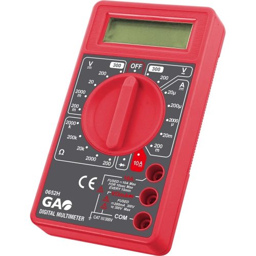GAO Digitális mérőkészülék, diódavizsgálat, fekete / piros ( 0652H )
