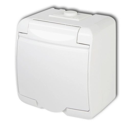 GAO Aquastar földelt dugalj, csapfedeles, IP54, fehér ( 22141 )