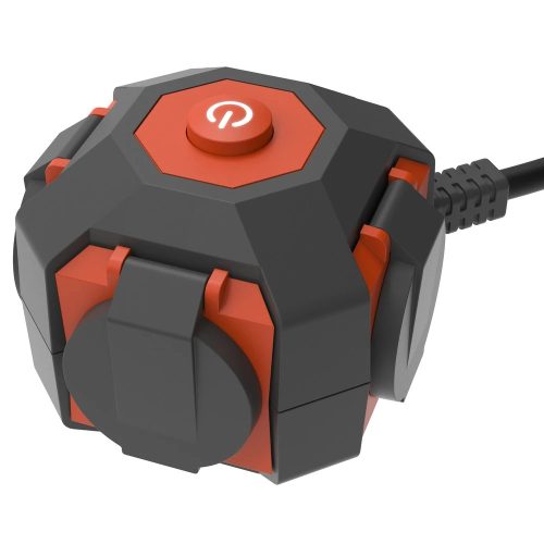 GAO Földelt kültéri elosztó 4-es 1.4m, H07RN-F 3x1.5 POWER GLOBE IP44 ( 5995H )