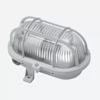   GAO Hajólámpa, ovális, műanyagráccsal 60W, szürke ( 90047 )