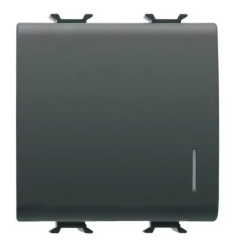   Gewiss Chorus GW12032 egypólusú kapcsoló (101), fekete burkolattal, 2 modul, csavaros bekötés, süllyesztett 16A 250V, keret és szerelőkeret nélkül (Kivilágítható - LED nélkül szállítva) (Gewiss GW12032)
