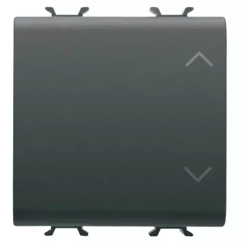   Gewiss Chorus GW12123 Redőnykapcsoló 1P, fekete burkolattal, 2 modul, csavaros bekötés, süllyesztett 10A 250V, keret és szerelőkeret nélkül (Gewiss GW12123)