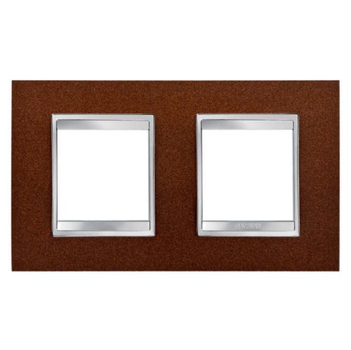 Gewiss Chorus Lux International GW16223MF Kettes keret (4 modul) vízszintes elhelyzéssel rozsdabarna - Fém (Gewiss GW16223MF)