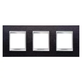   Gewiss Chorus Lux International GW16226MA Hármas keret (6 modul) vízszintes elhelyzéssel fekete alumínium - Fém (Gewiss GW16226MA)