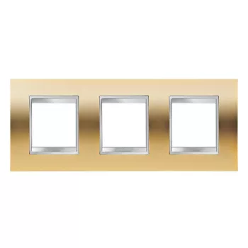   Gewiss Chorus Lux International GW16226MO Hármas keret (6 modul) vízszintes elhelyzéssel arany - Fémbevonatú Technopolimer (Gewiss GW16226MO)