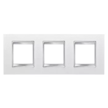   Gewiss Chorus Lux International GW16226PB Hármas keret (6 modul) vízszintes elhelyzéssel fehér - Bőrhatású Technopolimer (Gewiss GW16226PB)