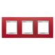 Gewiss Chorus Lux International GW16226PR Hármas keret (6 modul) vízszintes elhelyzéssel rubinvörös - Bőrhatású Technopolimer (Gewiss GW16226PR)