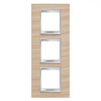   Gewiss Chorus Lux International GW16227LA Hármas keret (6 modul) függőleges elhelyzéssel juhar - Fa hatású Technopolimer (Gewiss GW16227LA)