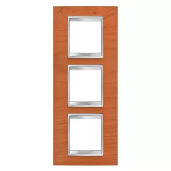   Gewiss Chorus Lux International GW16227LC Hármas keret (6 modul) függőleges elhelyzéssel cseresznye - Fa hatású Technopolimer (Gewiss GW16227LC)