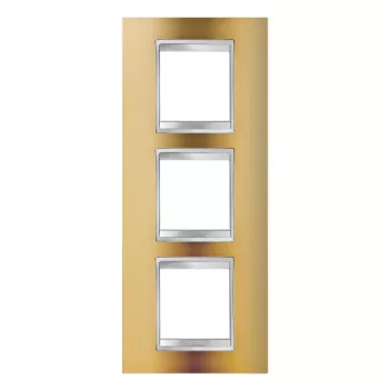   Gewiss Chorus Lux International GW16227MO Hármas keret (6 modul) függőleges elhelyzéssel arany - Fémbevonatú Technopolimer (Gewiss GW16227MO)