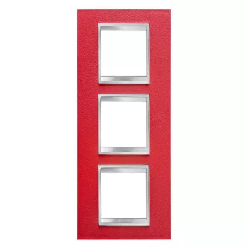   Gewiss Chorus Lux International GW16227PR Hármas keret (6 modul) függőleges elhelyzéssel rubinvörös - Bőrhatású Technopolimer (Gewiss GW16227PR)